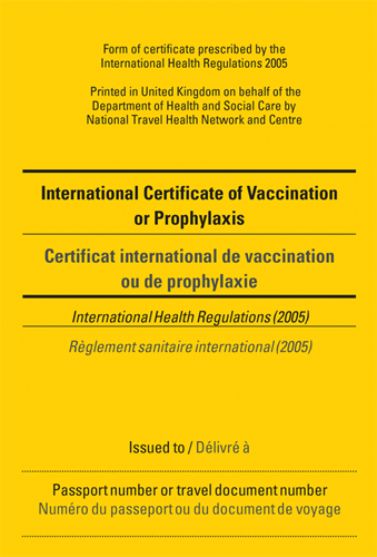 Show details for ICVP – International Certificate of Vaccination or Prophylaxis