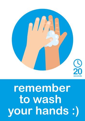 Show details for New Hand Washing Poster Blue + Hand 3 (Pack of 6)