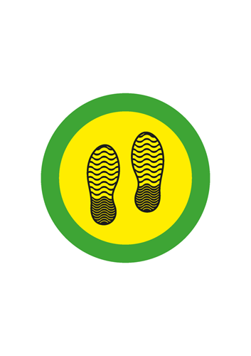 Show details for New Child-friendly social distancing floor stickers – Pack of 10