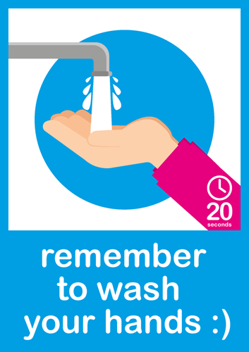 Show details for New Hand Washing Poster Blue + Hand 2 (Pack of 6)